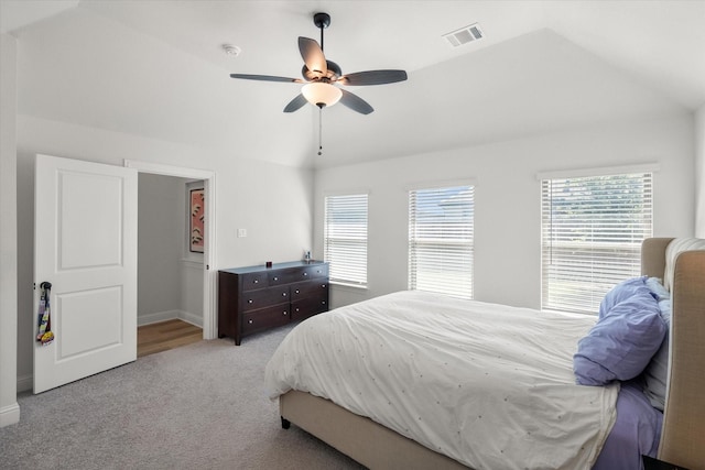 1503 Evening Primrose Dr, Mansfield, TX 76063 - carpeted bedroom featuring lofted ceiling, a ceiling fan, and baseboards