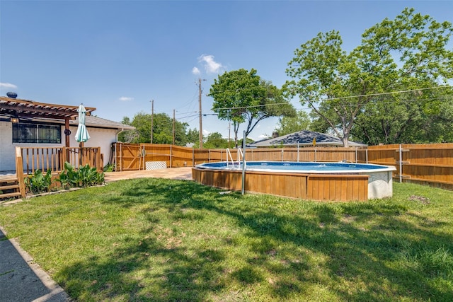 1601 Lexington Dr, Garland, TX 75041 - view of yard with a wooden deck and a pergola