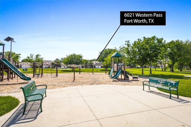 community playground with a yard