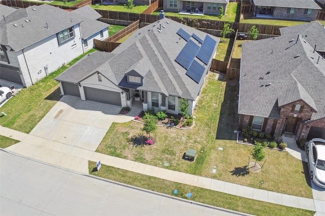 bird's eye view with a residential view