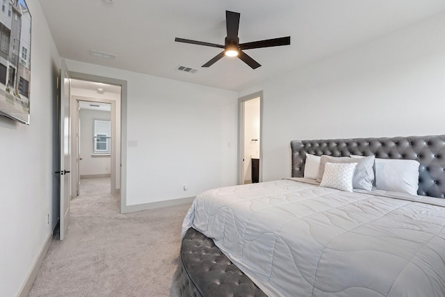 2635 Carmelita St, Dallas, TX 75212 - bedroom with light carpet and ceiling fan