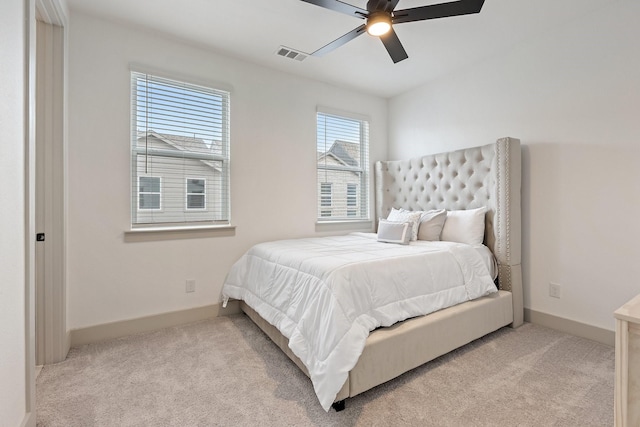 2635 Carmelita St, Dallas, TX 75212 - bedroom featuring light carpet and ceiling fan