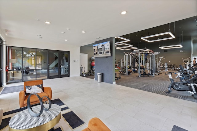 2635 Carmelita St, Dallas, TX 75212 - exercise room featuring recessed lighting