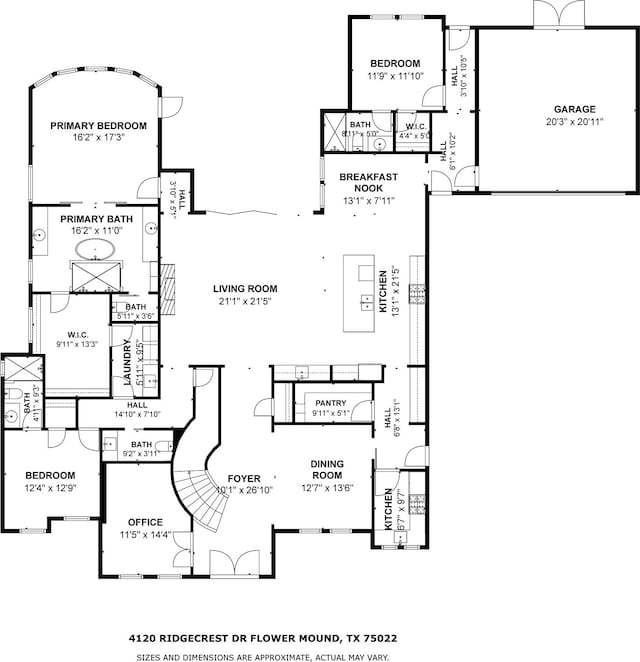 4120 Ridgecrest Dr, Flower Mound, TX 75022 - floor plan