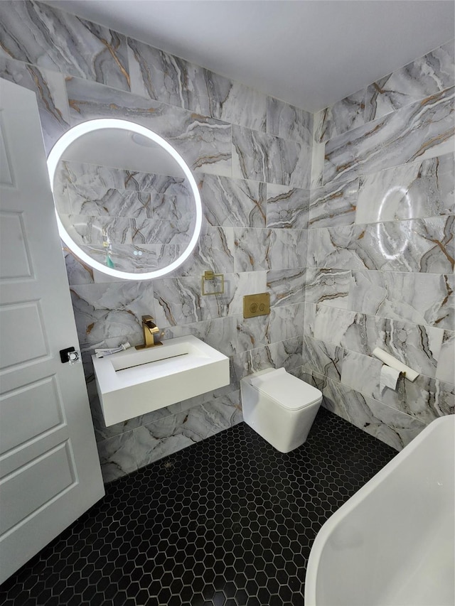 3123 Kellogg Ave, Dallas, TX 75216 - bathroom with tile walls and a sink