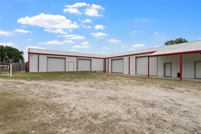 detached garage with fence
