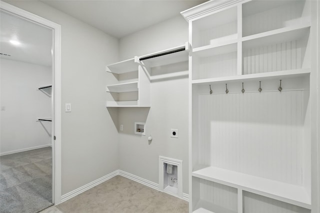 817 Hadley Dr, Princeton, TX 75071 - laundry room with electric dryer hookup, gas dryer hookup, washer hookup, and carpet flooring