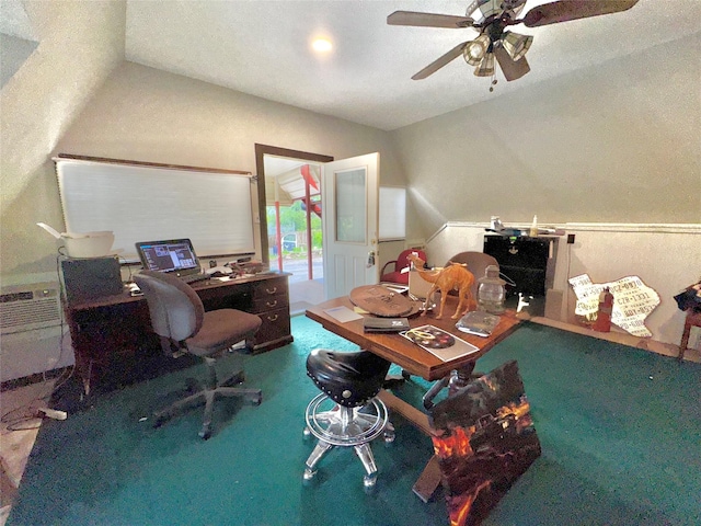 157 Business Blvd, Granbury, TX 76049 - office space with carpet floors, ceiling fan, and vaulted ceiling