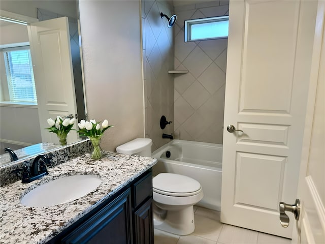 1005 Walford Dr, Forney, TX 75126 - bathroom featuring vanity, toilet, bathing tub / shower combination, and tile patterned floors