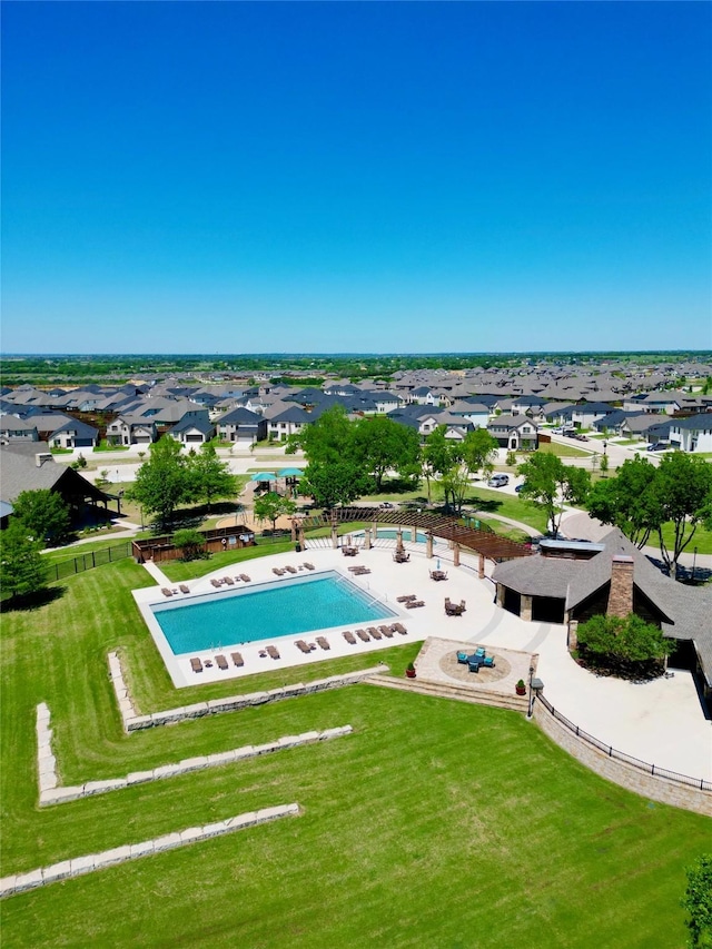 1005 Walford Dr, Forney, TX 75126 - aerial perspective of suburban area featuring a pool