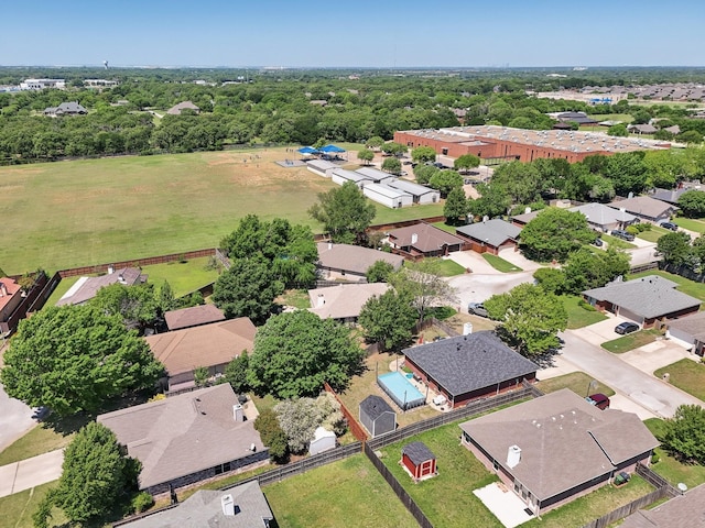 aerial view with a residential view
