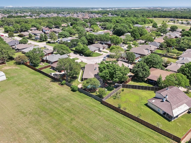 aerial view with a residential view