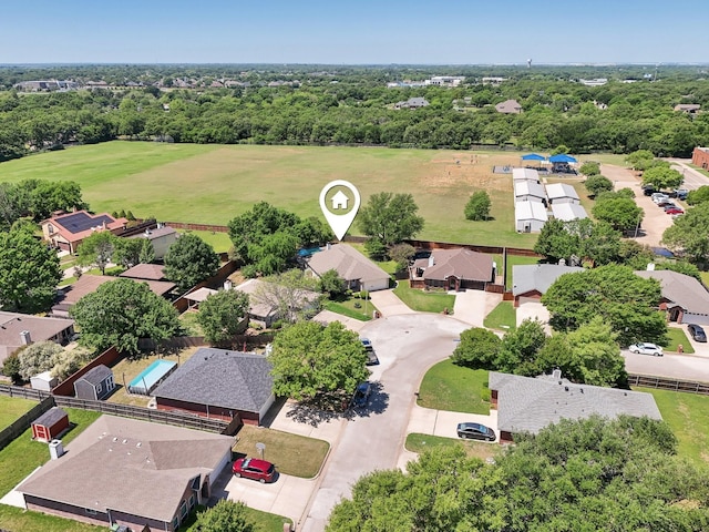 drone / aerial view with a residential view
