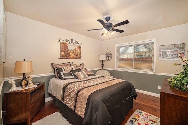 5625 Guadalajara Dr, North Richland Hills, TX 76180 - bedroom featuring wood finished floors, baseboards, and a ceiling fan
