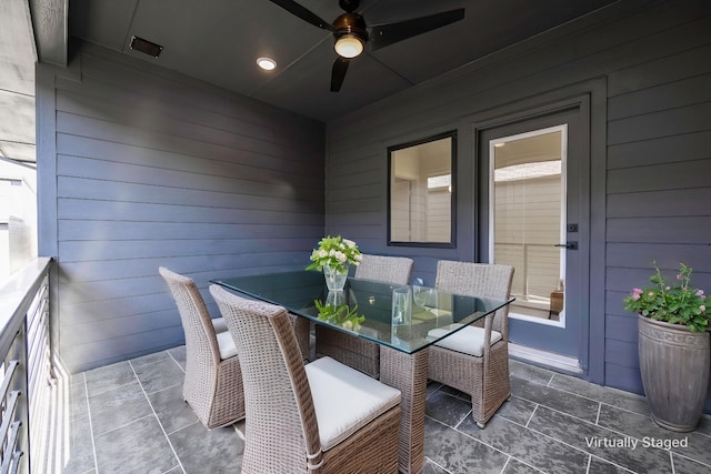 7312 Collin Mckinney Pkwy, Mckinney, TX 75070 - view of patio / terrace with outdoor dining space and a ceiling fan