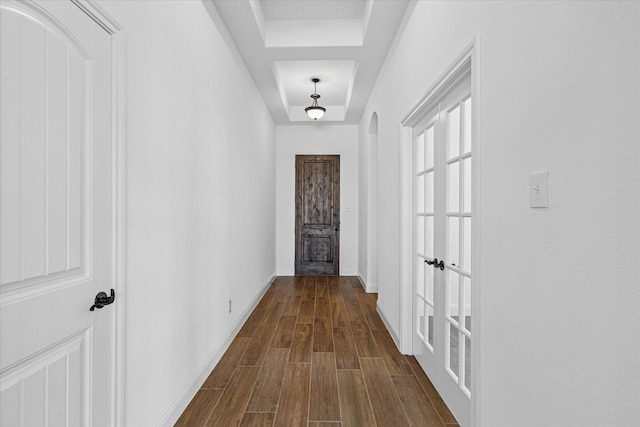 12816 Rocky Top Rd, Godley, TX 76044 - corridor featuring baseboards and dark wood-style flooring