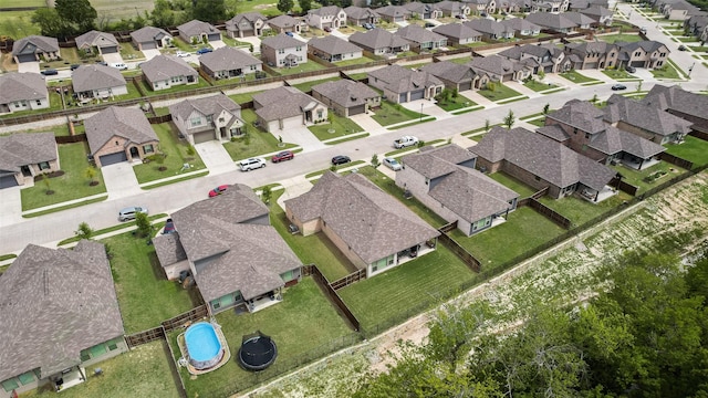 bird's eye view with a residential view