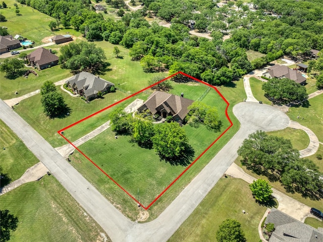 100 Meadow Arbor Dr, Weatherford, TX 76085 - aerial perspective of suburban area with property parcel outlined