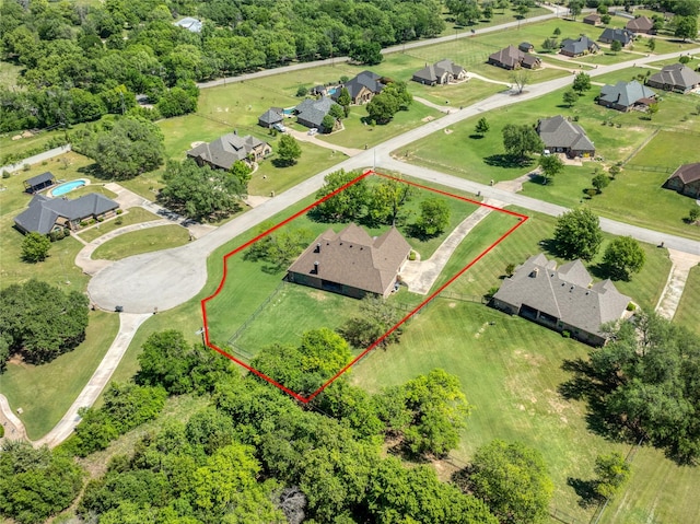 drone / aerial view featuring a residential view