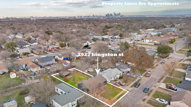 aerial view with a residential view