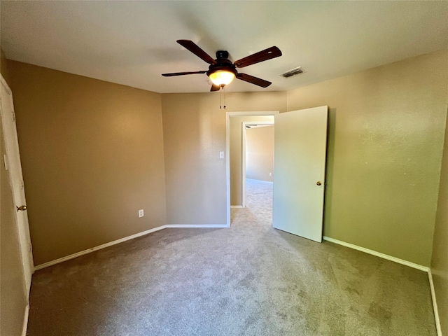525 Reagan Ln, Burleson, TX 76028 - unfurnished room featuring ceiling fan, baseboards, carpet flooring, and visible vents