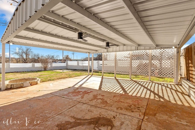 view of patio with a fenced backyard