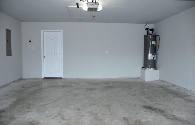3929 Big Thicket Dr, Fort Worth, TX 76244 - garage with water heater, a garage door opener, and electric panel