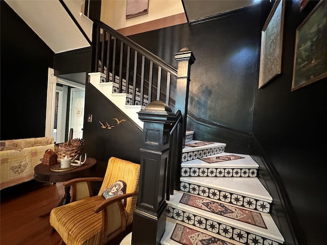 501 N Austin St, Comanche, TX 76442 - staircase featuring wood finished floors