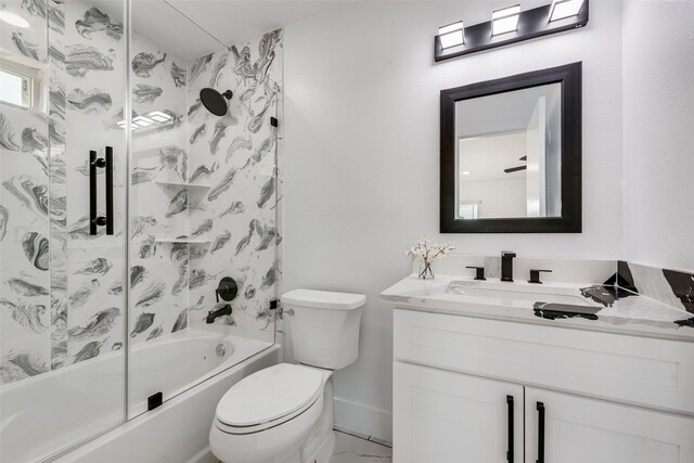 spare room with recessed lighting, dark wood-style flooring, baseboards, and ceiling fan