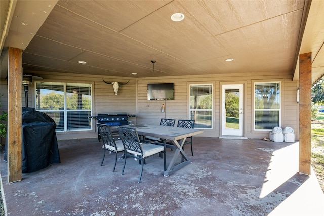 view of patio / terrace with outdoor dining area and area for grilling