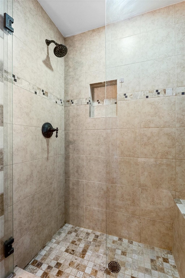 bathroom with a stall shower