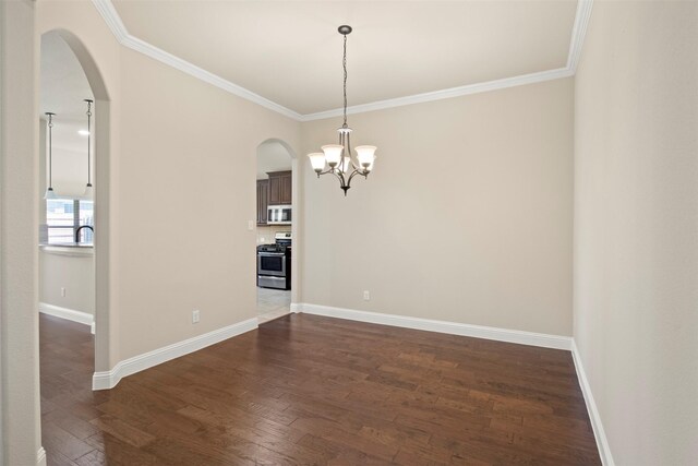 248 Van Buren Dr, Forney, TX 75126 - unfurnished dining area with lofted ceiling, light tile patterned floors, a chandelier, and baseboards