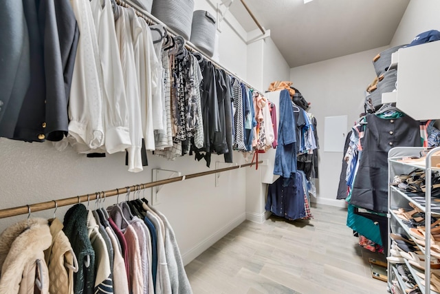 spacious closet featuring wood finished floors
