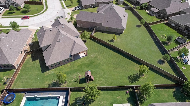 drone / aerial view with a residential view
