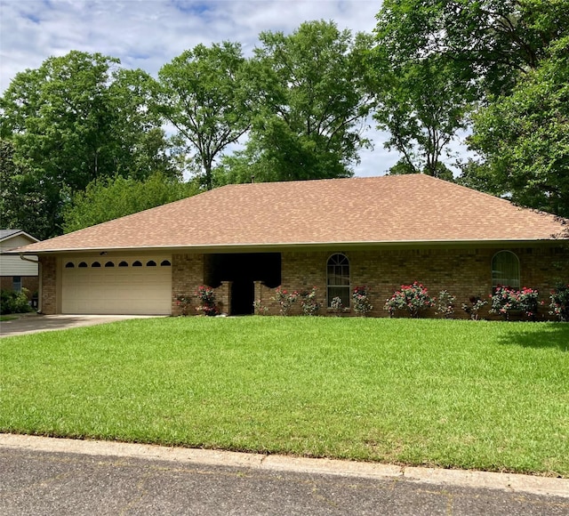 874 Belden Dr, Shreveport, LA 71118 - single story home featuring a front lawn, driveway, a shingled roof, a garage, and brick siding