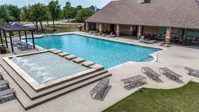 1241 Yuma Dr, Frisco, TX 75033 - community pool featuring a patio area, fence, and french doors
