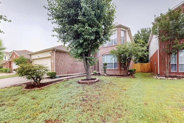 8413 Vicksburg Ln, Fort Worth, TX 76123 - view of front of house with brick siding, a garage, and concrete driveway