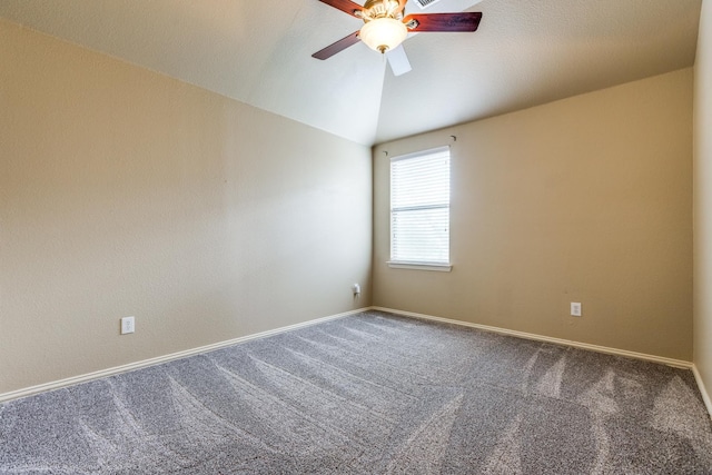 10625 Sexton Dr, Mckinney, TX 75072 - carpeted spare room with ceiling fan and vaulted ceiling