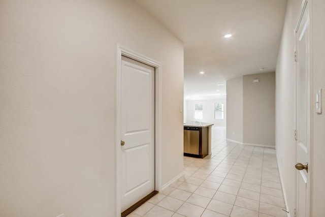 2235 Vance Dr, Forney, TX 75126 - hallway featuring recessed lighting, baseboards, and light tile patterned flooring