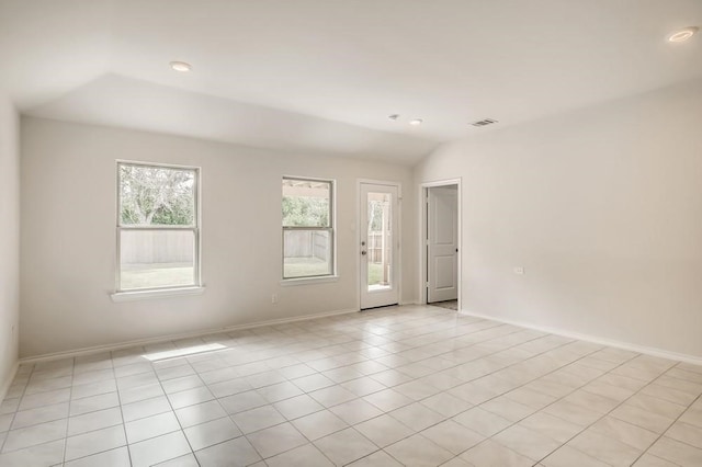2235 Vance Dr, Forney, TX 75126 - empty room featuring recessed lighting, vaulted ceiling, a healthy amount of sunlight, and baseboards