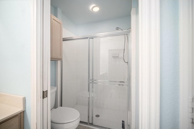 6132 Haley Ln, Fort Worth, TX 76132 - bathroom with a shower stall, toilet, and vanity