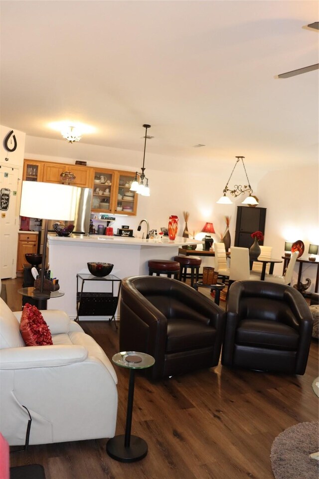103 Sunglow Loop, Red Oak, TX 75154 - living room with dark wood-type flooring