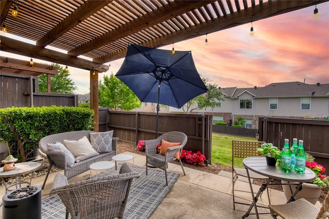 8741 Bigelow Dr, Plano, TX 75024 - view of patio with a pergola and an outdoor living space