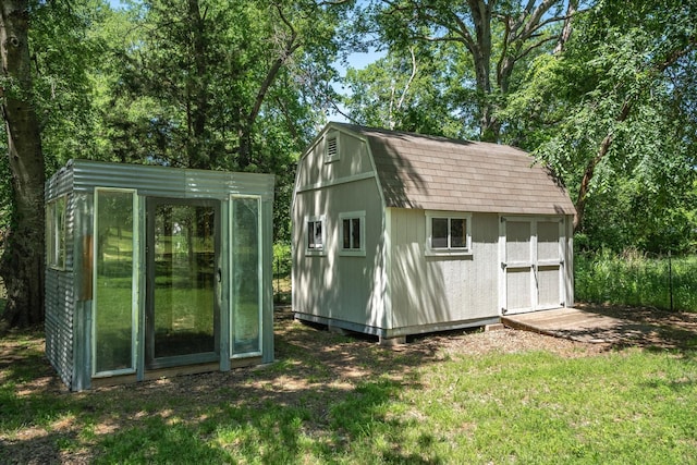 view of shed