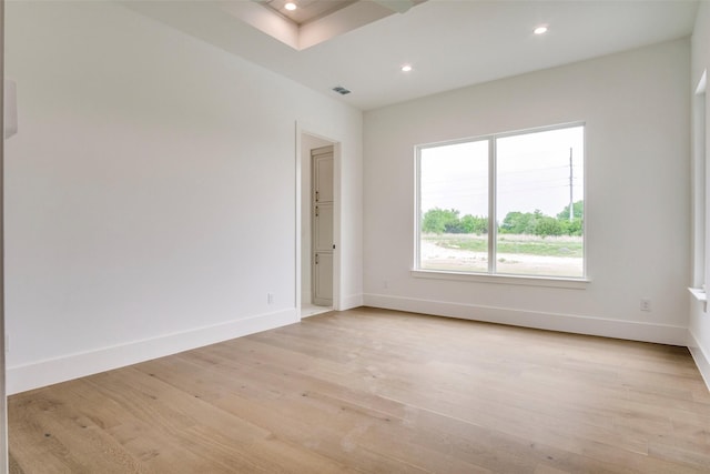 2016 Meadowlark, Aledo, TX 76008 - spare room with baseboards, light wood finished floors, visible vents, and recessed lighting