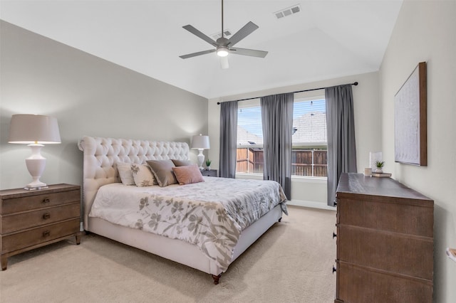 1808 Balboa Park Dr, Prosper, TX 75078 - bedroom featuring lofted ceiling, light carpet, ceiling fan, and baseboards