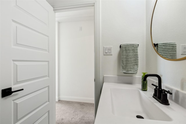 13361 Hedgebrook Pl, Fort Worth, TX 76008 - bathroom featuring a sink and baseboards