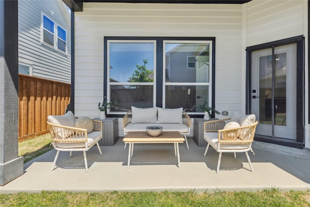 13361 Hedgebrook Pl, Fort Worth, TX 76008 - view of patio featuring fence and an outdoor hangout area
