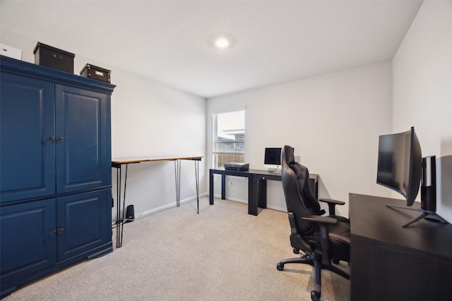 5924 Harvey Gap Ln, Denton, TX 76226 - office area featuring light colored carpet and baseboards