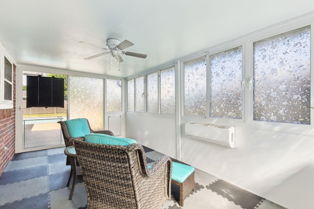 328 Alyse Rd, Roanoke, TX 76262 - sunroom / solarium featuring a ceiling fan and a wall unit AC